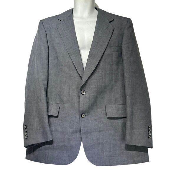 hart schaffner marx Blue Woven Blazer Mens Tailored Uchimura 1985 - Picture 3 of 13